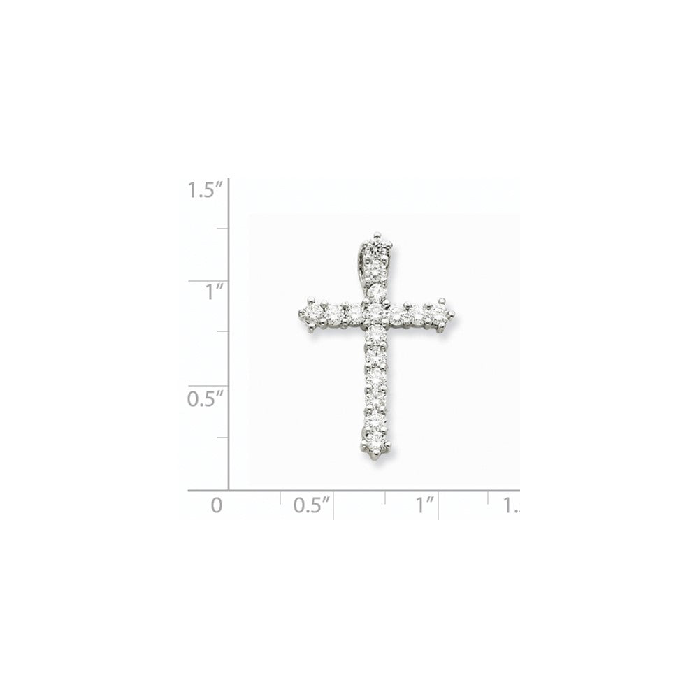 14k White Gold VS Real Diamond Cross