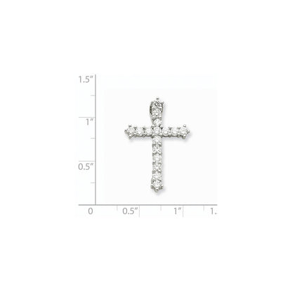 14k White Gold VS Real Diamond Cross