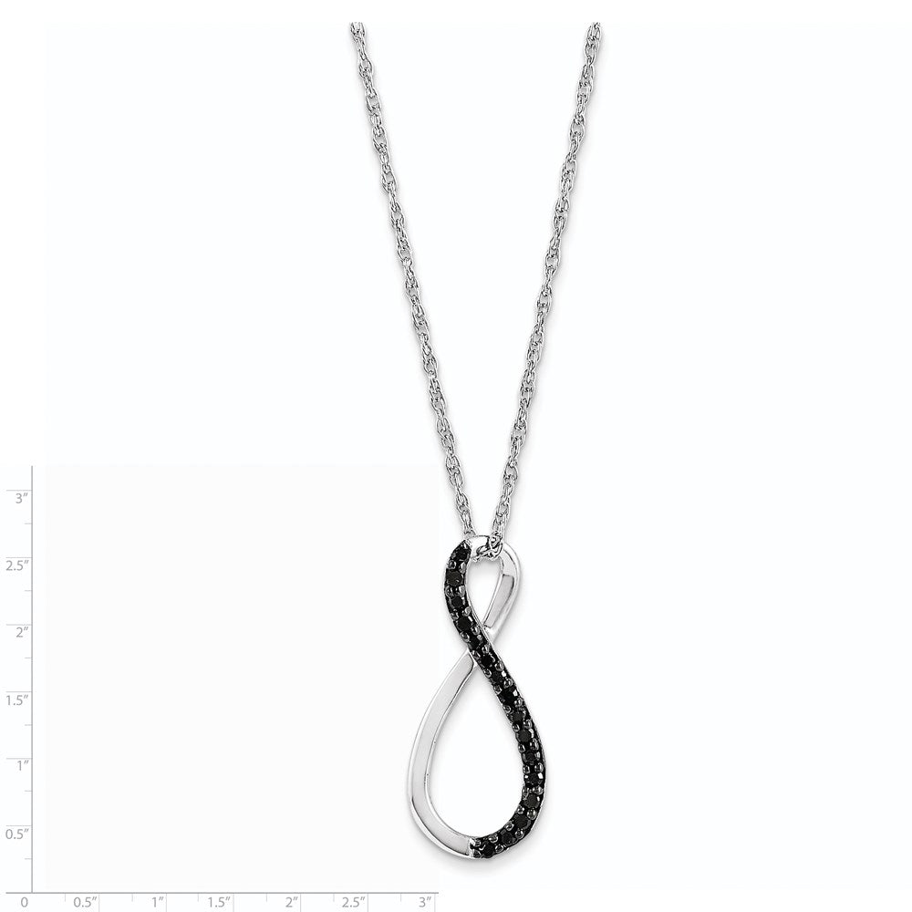 14K White Gold Black Real Diamond Necklace