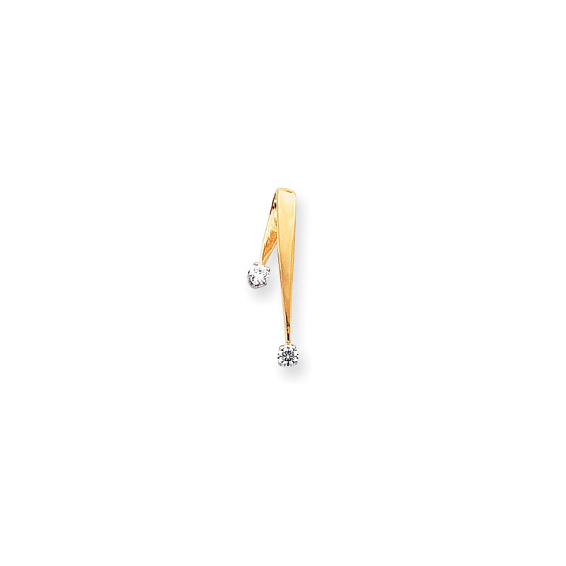 14K Yellow Gold Polished Completed Fancy Moissanite Pendant
