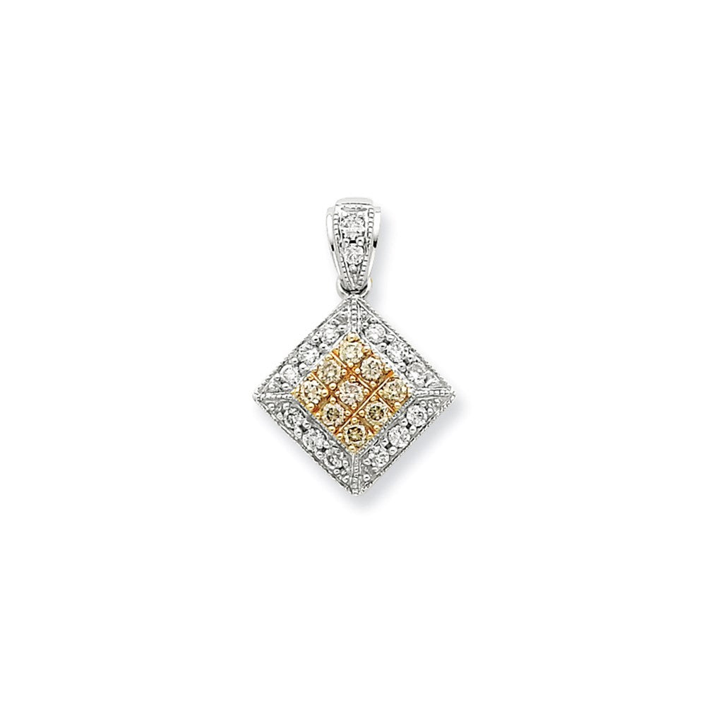 14K White Gold Real Diamond Pendant