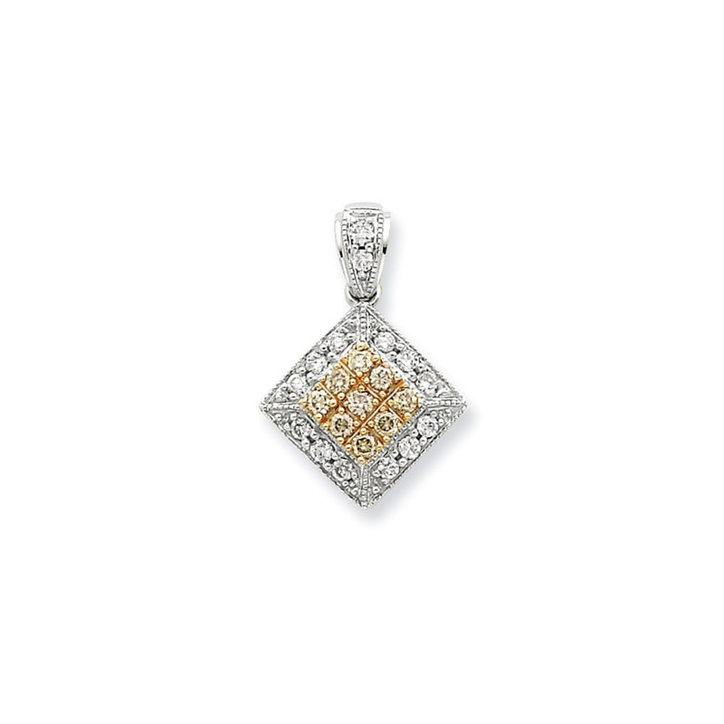 14K White Gold Real Diamond Pendant