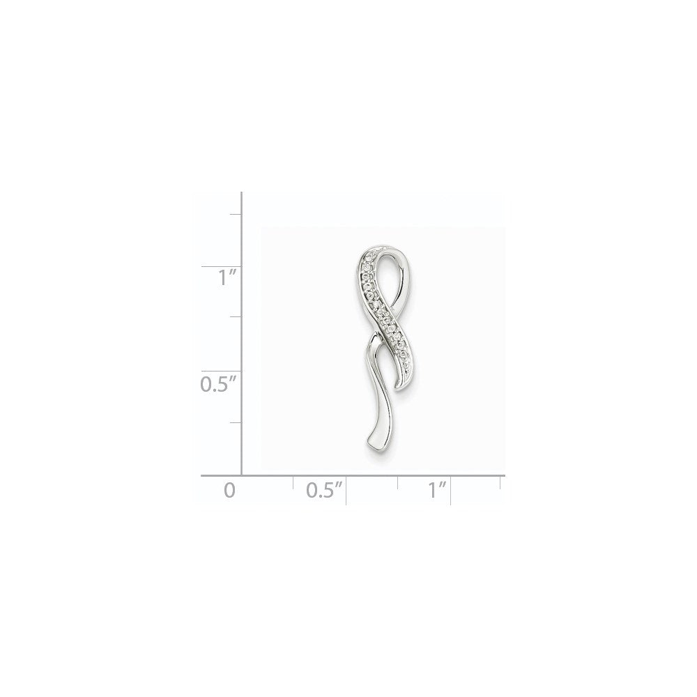 14K White Gold Diamond Fashion Chain Slide