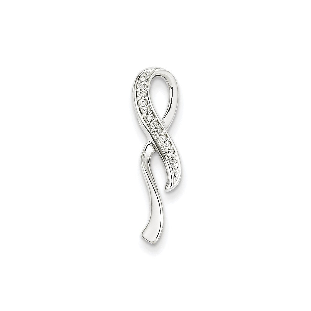 14K White Gold Diamond Fashion Chain Slide