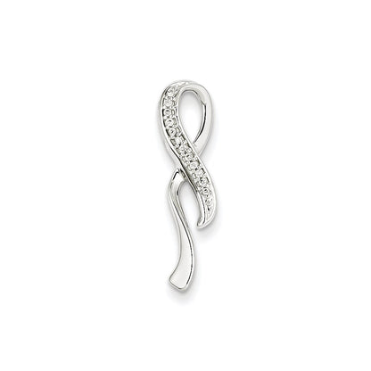 14K White Gold Diamond Fashion Chain Slide