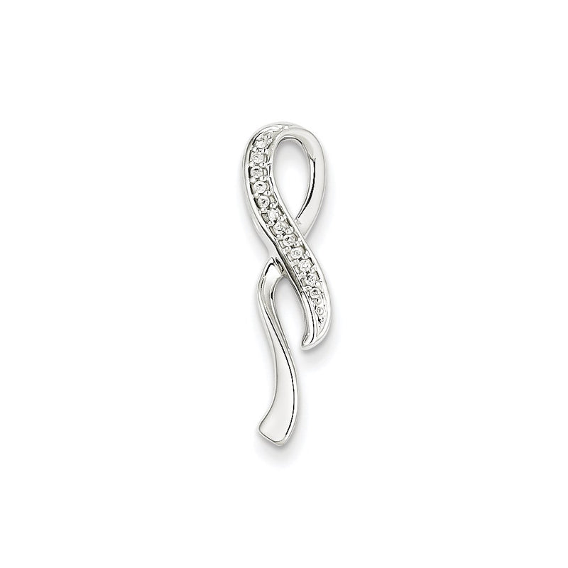 14K White Gold Diamond Fashion Chain Slide
