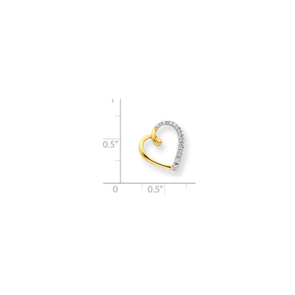 14K Diamond Heart Chain Slide