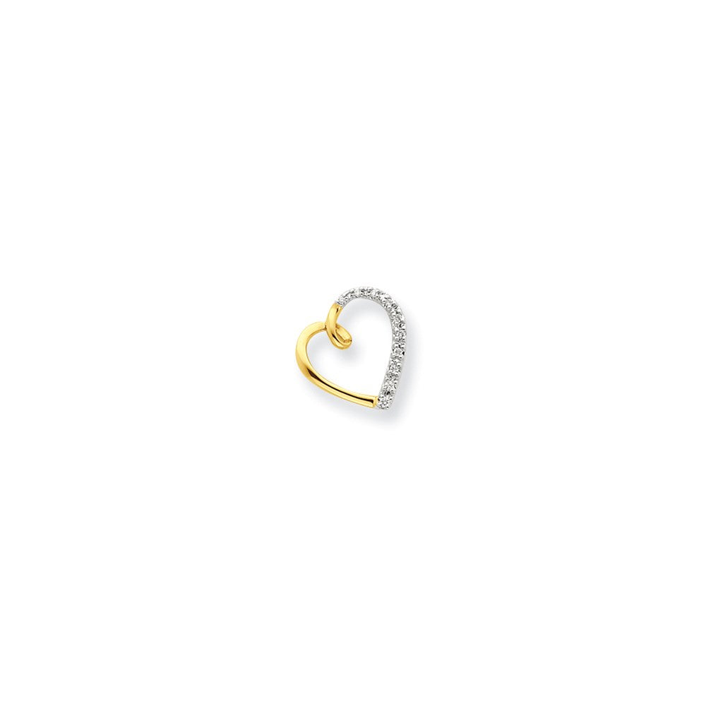 14K Diamond Heart Chain Slide