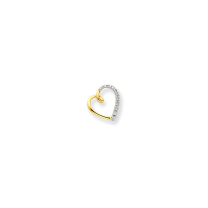 14K Diamond Heart Chain Slide