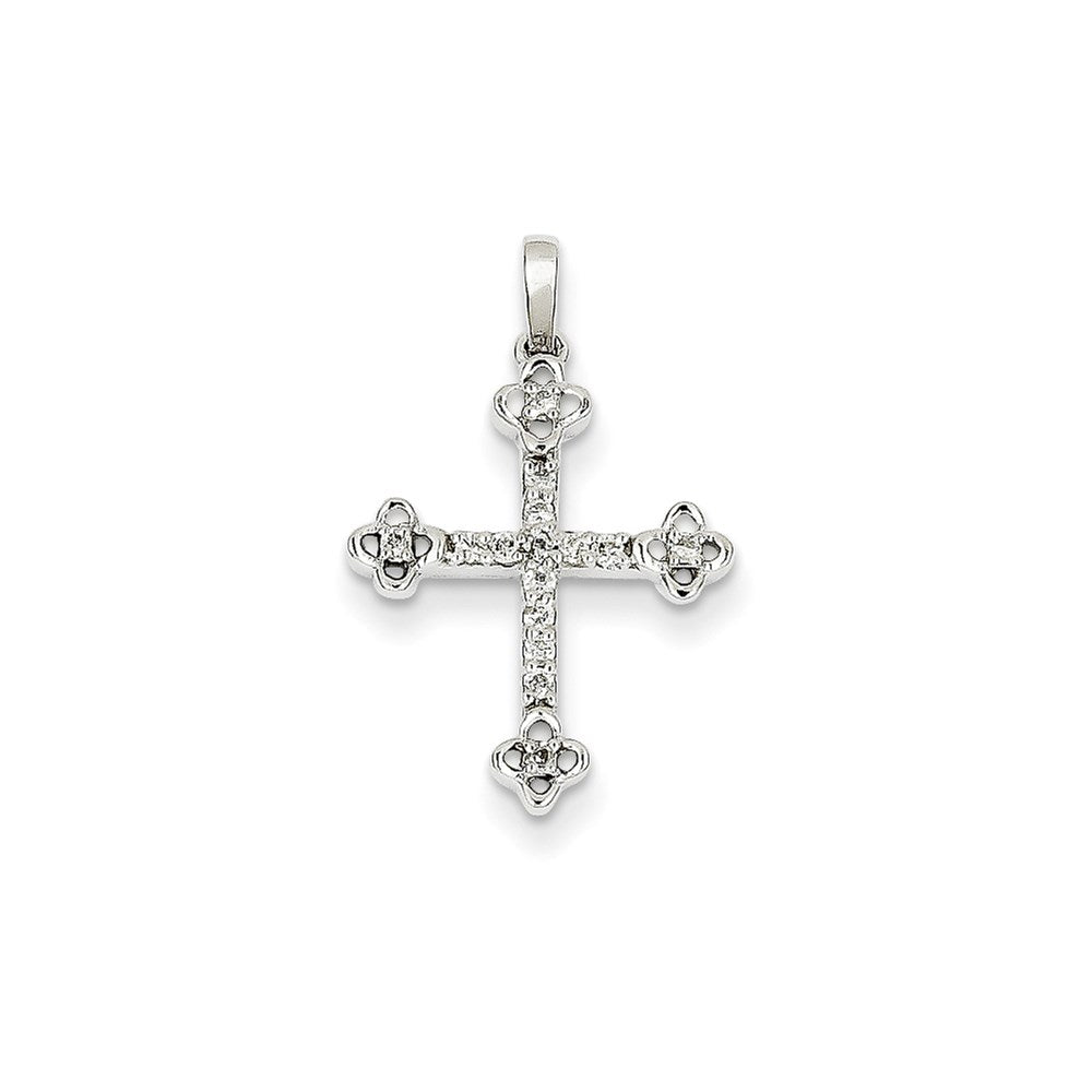 14K White Gold Real Diamond Pendant