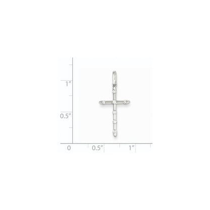 14K White Gold Diamond Cross Pendant