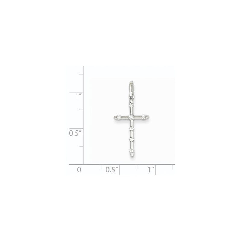 14K White Gold Diamond Cross Pendant