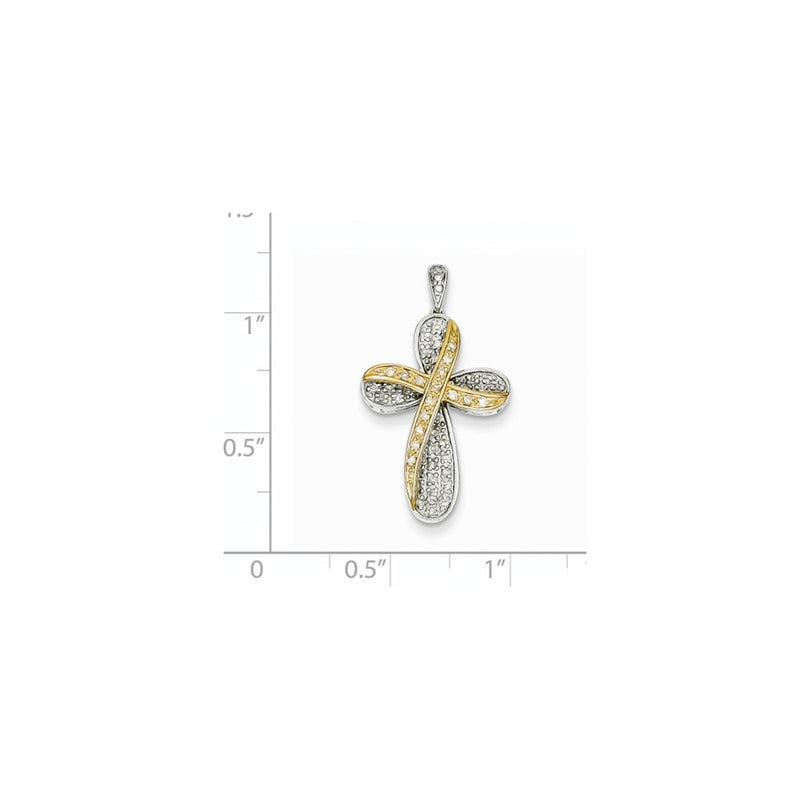 14k Two-Tone Gold Real Diamond Pendant
