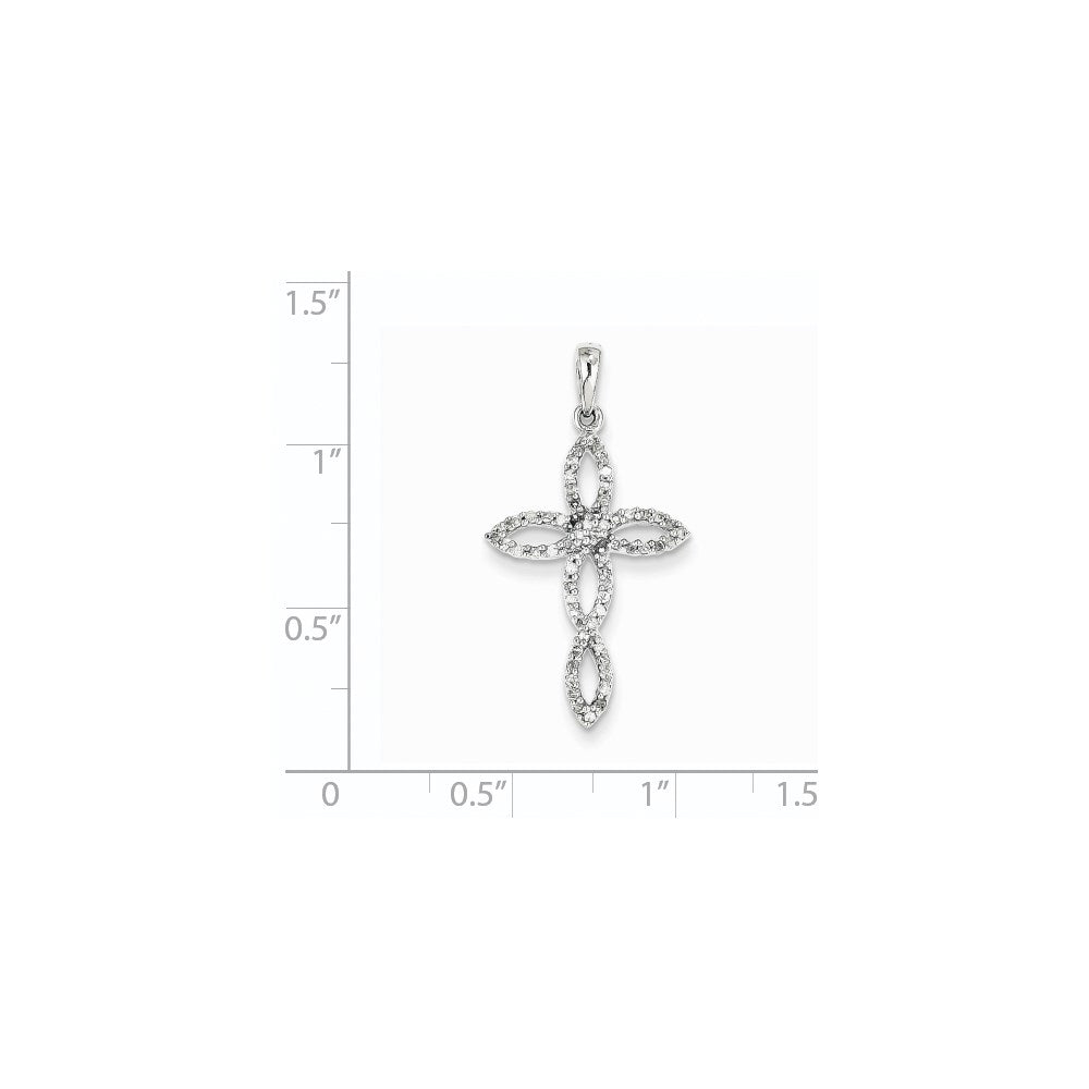 14k White Gold Real Diamond Pendant
