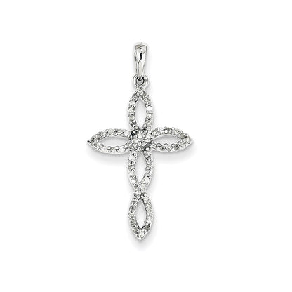 14k White Gold Real Diamond Pendant