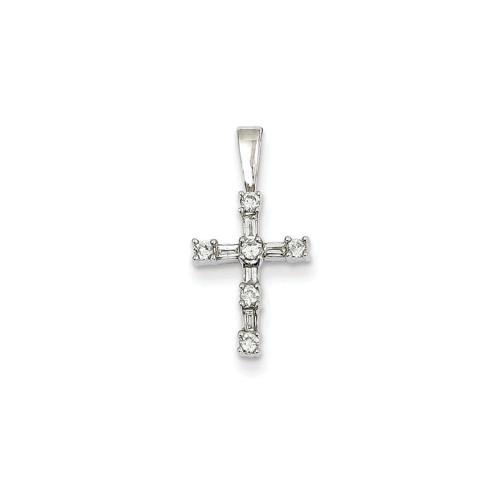 14k White Gold Diamond Pendant
