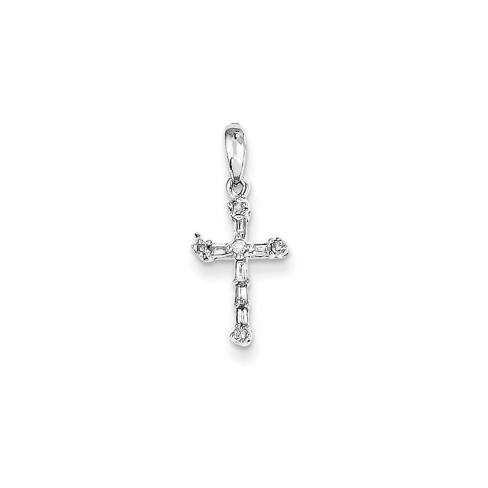 14k White Gold Real Diamond Pendant
