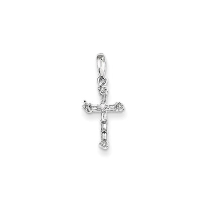 14k White Gold Real Diamond Pendant