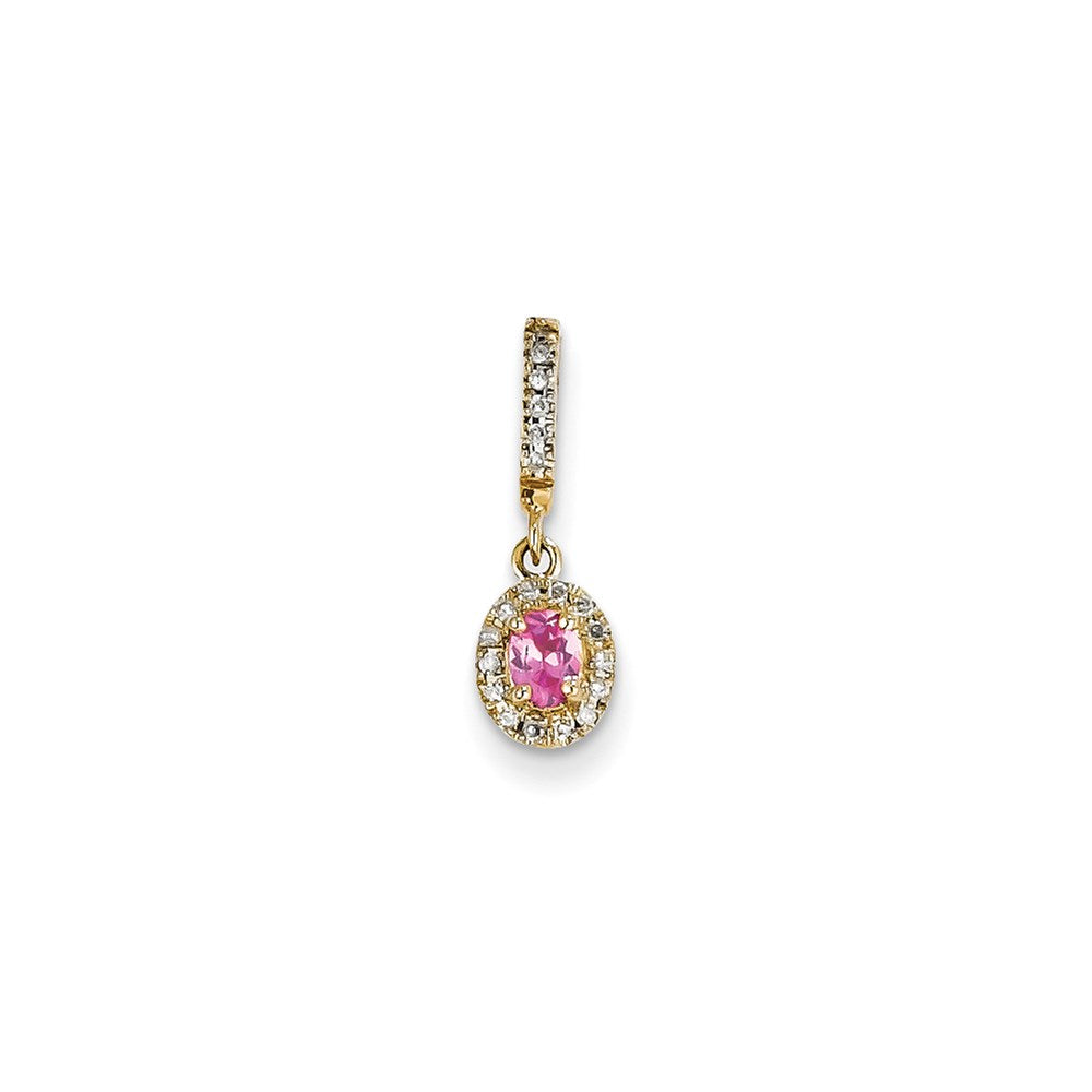 14k Yellow Gold Dia & Pink Spinel Pendant
