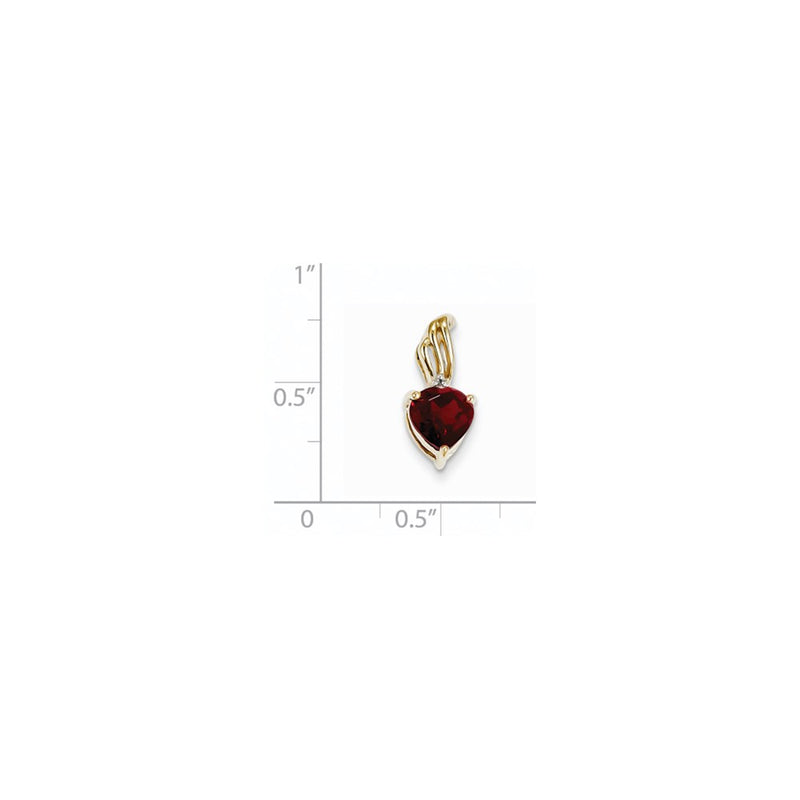 14k Diamond and Garnet Heart Pendant