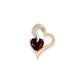 14k Diamond and Garnet Heart Pendant