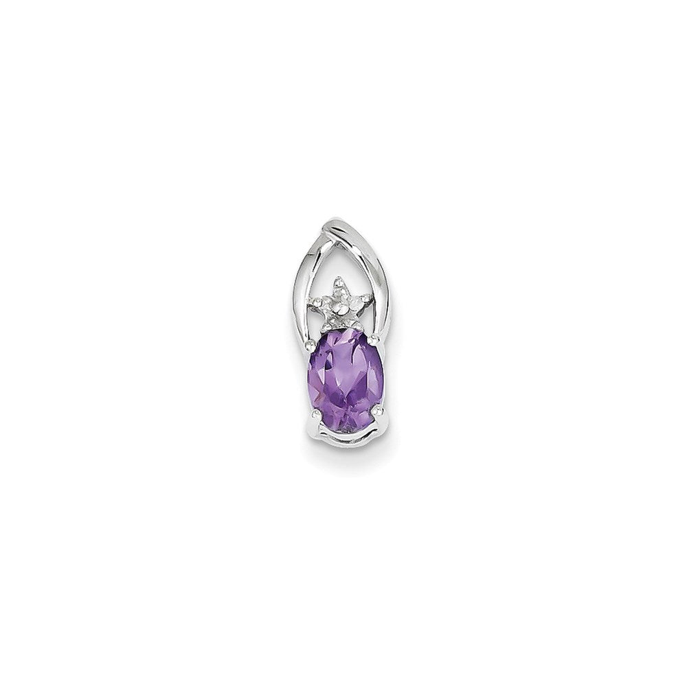14k White Gold Real Diamond & AM Pendant