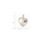 14k Diamond and Pink Quartz and Amethyst Heart Pendant