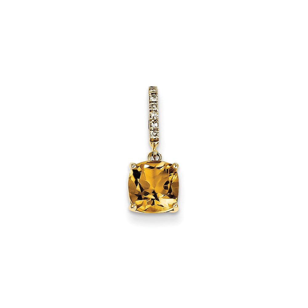 14k Diamond and Citrine Pendant
