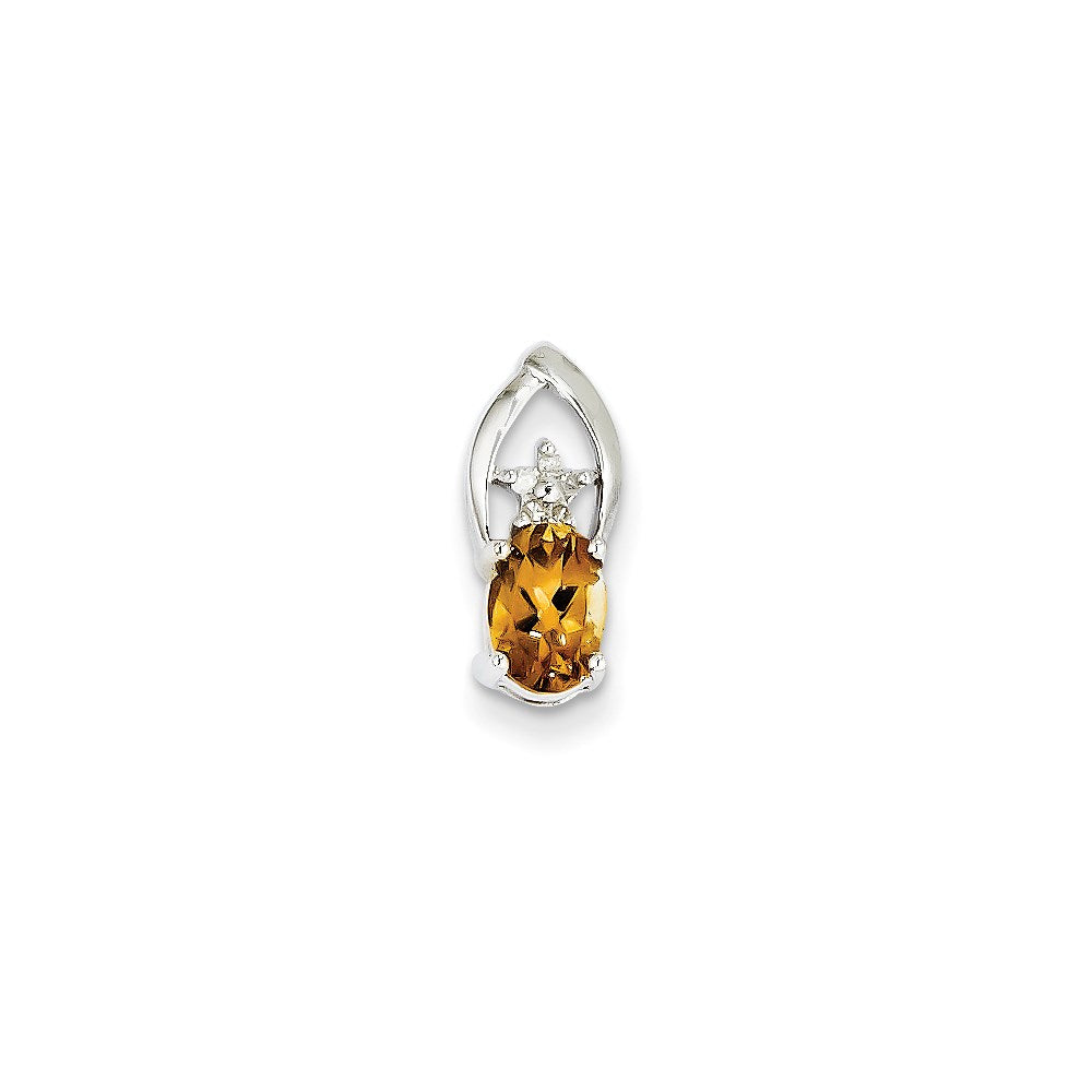 14k White Gold Real Diamond & CI Pendant