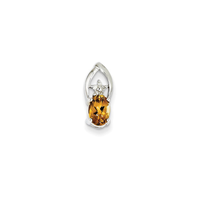 14k White Gold Real Diamond & CI Pendant