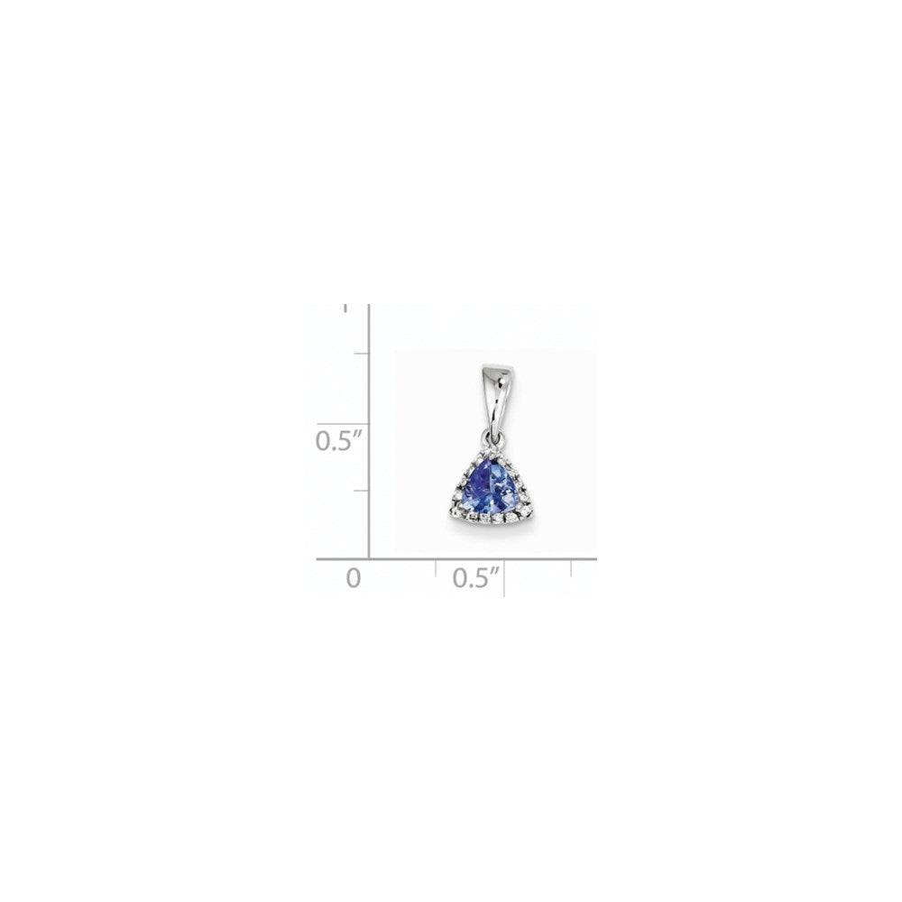 14k White Gold Tanzanite Diamond Pendant