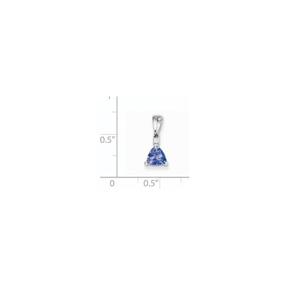 14k White Gold Tanzanite Diamond Pendant