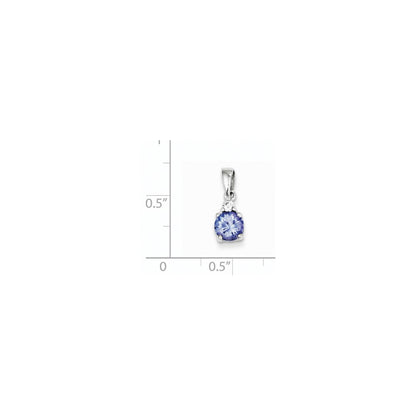 14k White Gold Tanzanite Diamond Pendant