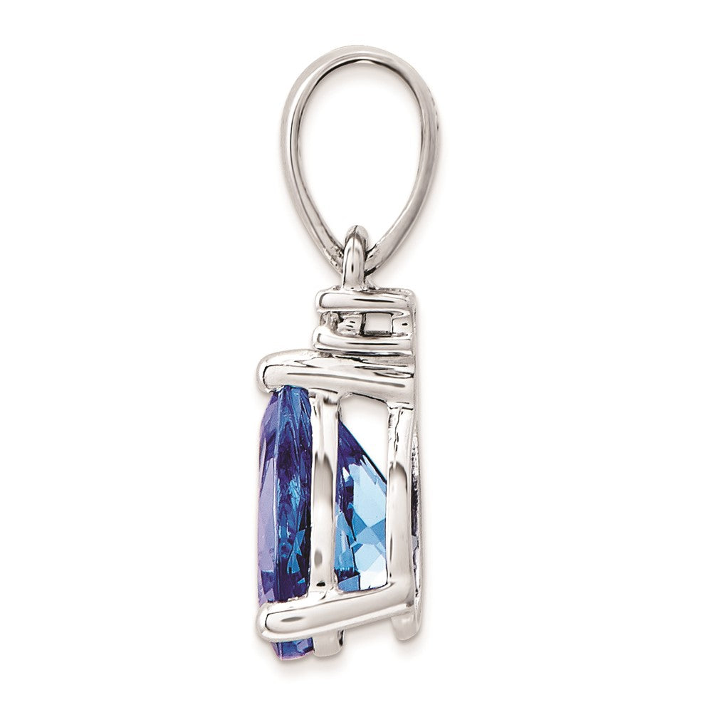 14k White Gold Tanzanite Diamond Pendant