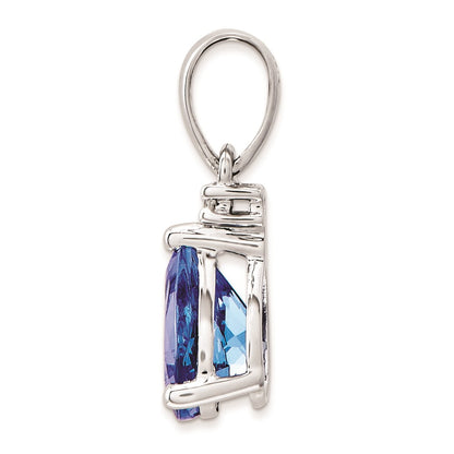 14k White Gold Tanzanite Diamond Pendant