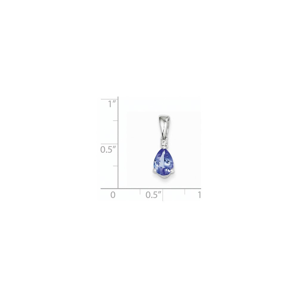 14k White Gold Tanzanite Diamond Pendant