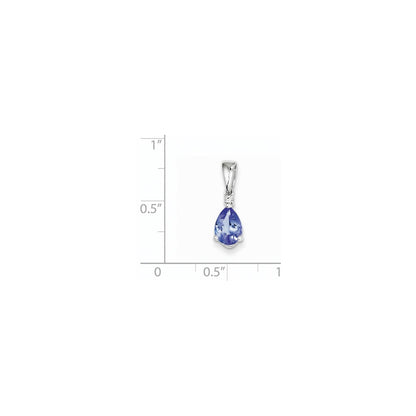 14k White Gold Tanzanite Diamond Pendant
