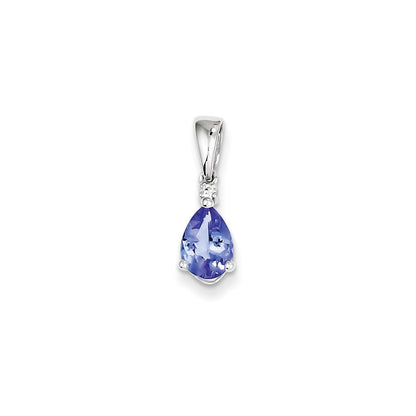 14k White Gold Tanzanite Diamond Pendant