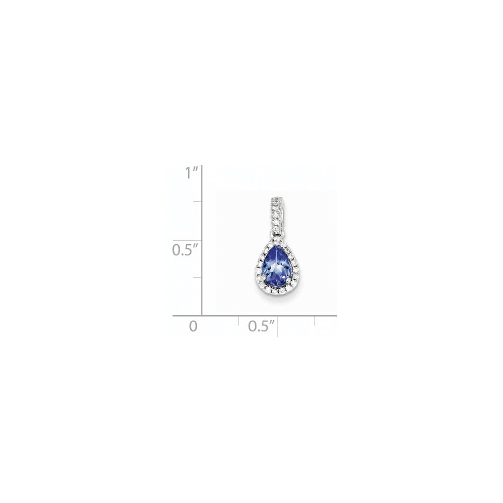 14k White Gold Tanzanite Diamond Pendant