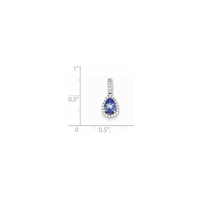 14k White Gold Tanzanite Diamond Pendant