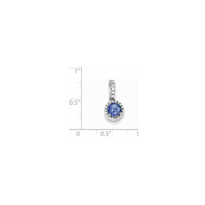 14k White Gold Tanzanite Diamond Pendant