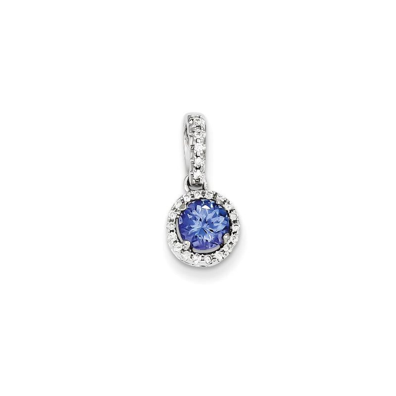 14k White Gold Tanzanite Diamond Pendant