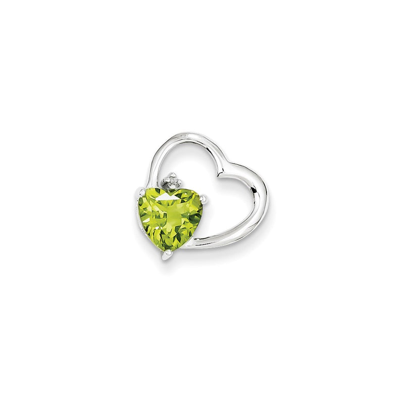 14k White Gold Real Diamond & PE Pendant