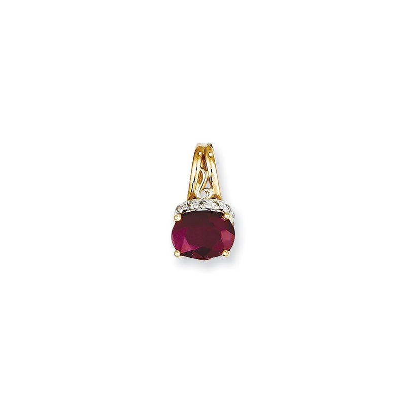 14k Diamond and Ruby Pendant