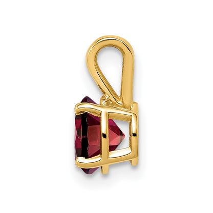 14K Yellow Gold 6mm Garnet Checker pendant