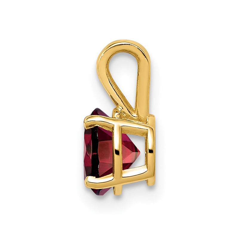 14K Yellow Gold 6mm Garnet Checker pendant