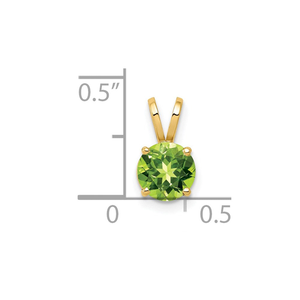14K Yellow Gold 6mm Peridot pendant