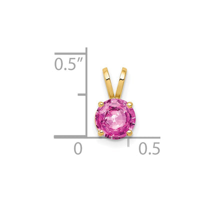 14k 6mm Pink Sapphire Pendant