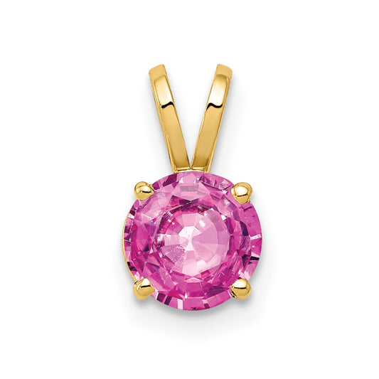 14k 6mm Pink Sapphire Pendant