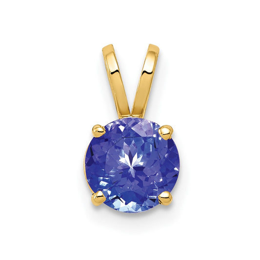 14k Yellow Gold 6mm Tanzanite pendant